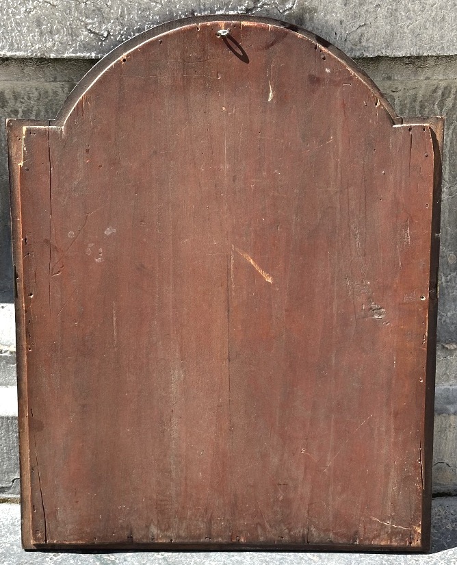 19th-century Mahogany Mirror With Curved Pediment 58x45.5cm-photo-3