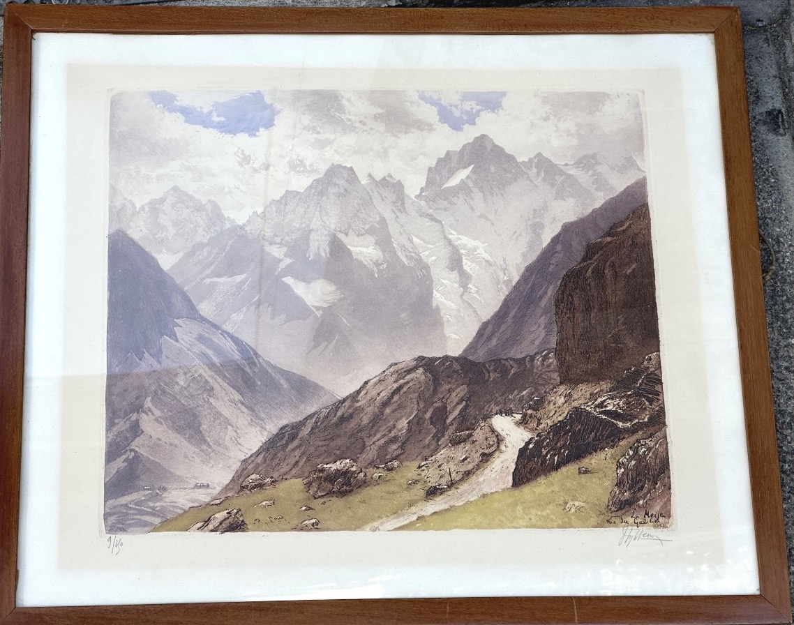 Joanny Drevet 1889-1969 La Meije From The Galibier Alps Mountain
