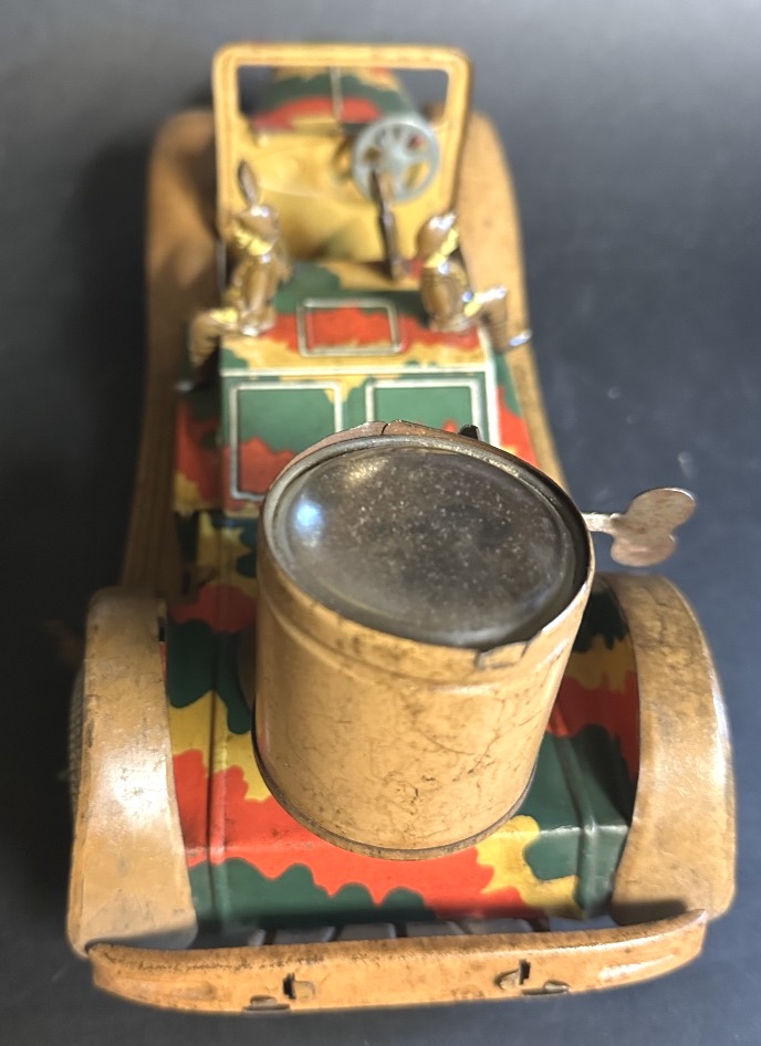 Rare Mettoy Military Spotlight Truck Toy From 1940, Made Of Lithographed Sheet Metal-photo-6