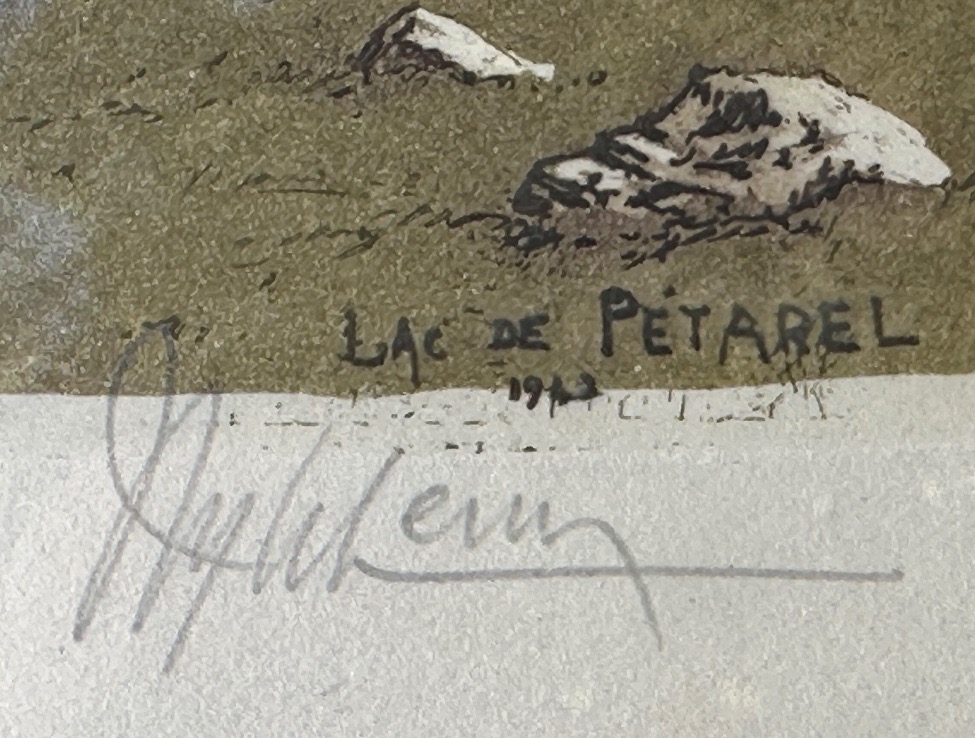 Joanny Drevet 1889–1969 Lake Petarel Etching Alps Mountains-photo-3