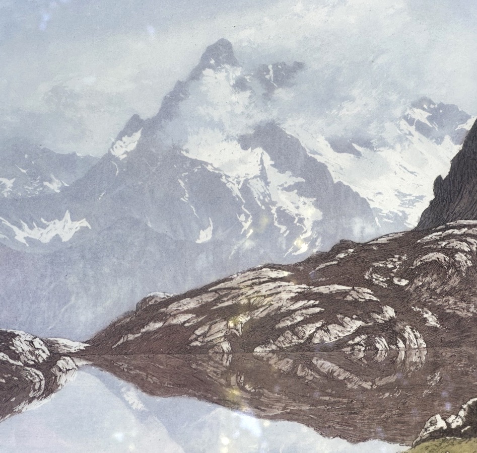 Joanny Drevet 1889–1969 Lake Petarel Etching Alps Mountains-photo-1