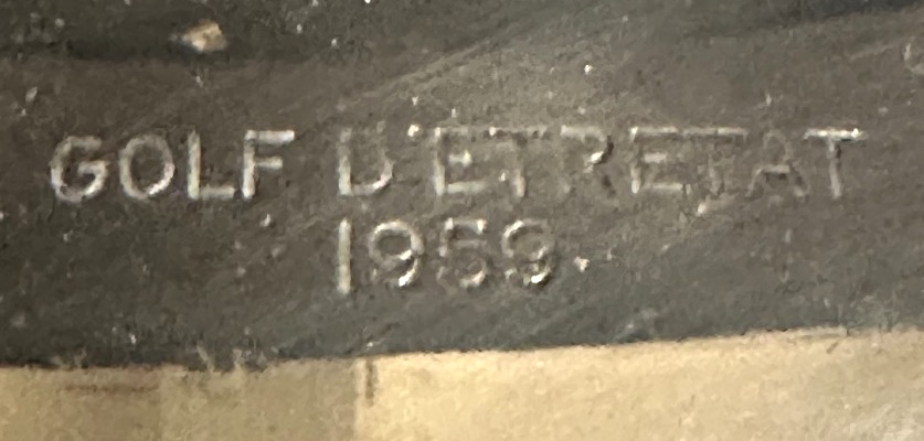 Seau à glaçons Art Deco Golf d’ Etretat Normandie métal argenté avec pince 1959-photo-6