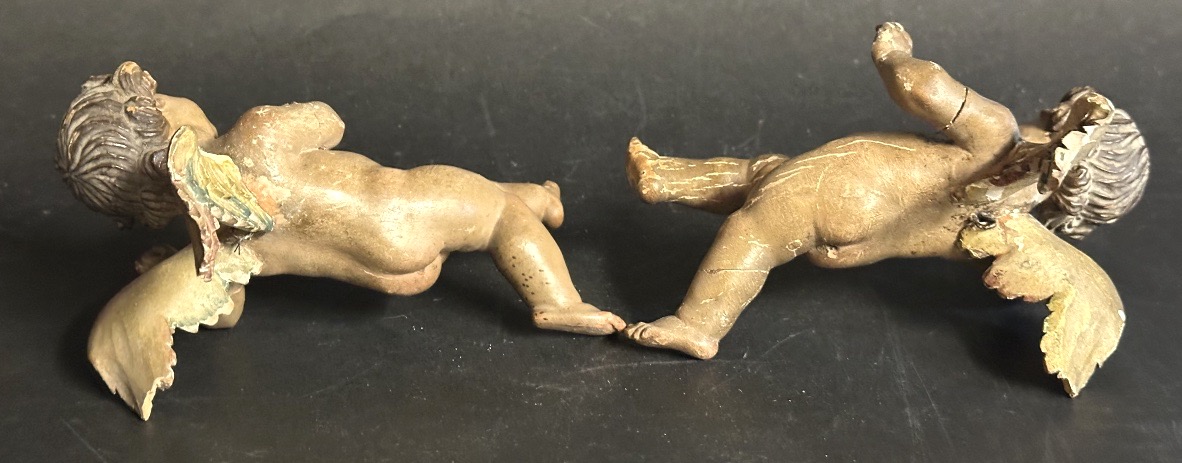 Rare Pair Of 18th-century Neapolitan Nativity Scene Angels, Made Of Polychrome Wood-photo-2