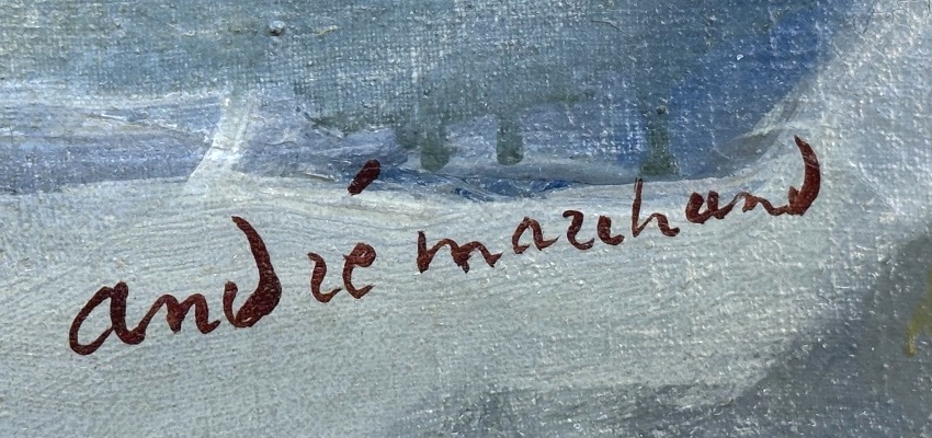 André MARCHAND 1907-1997 grande huile FLEURS provenance Galerie, Sévigné à Vichy -photo-3