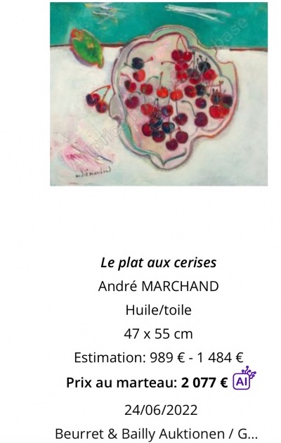 André MARCHAND 1907-1997 grande huile FLEURS provenance Galerie, Sévigné à Vichy -photo-5