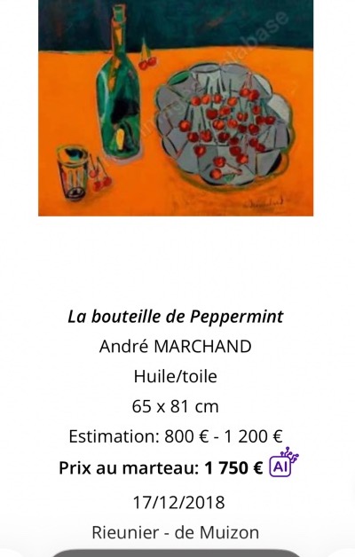 André MARCHAND 1907-1997 grande huile FLEURS provenance Galerie, Sévigné à Vichy -photo-6