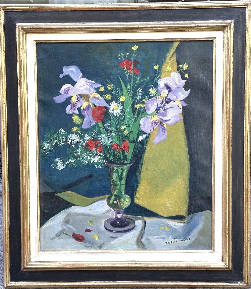 André MARCHAND 1907-1997 grande huile FLEURS provenance Galerie, Sévigné à Vichy 