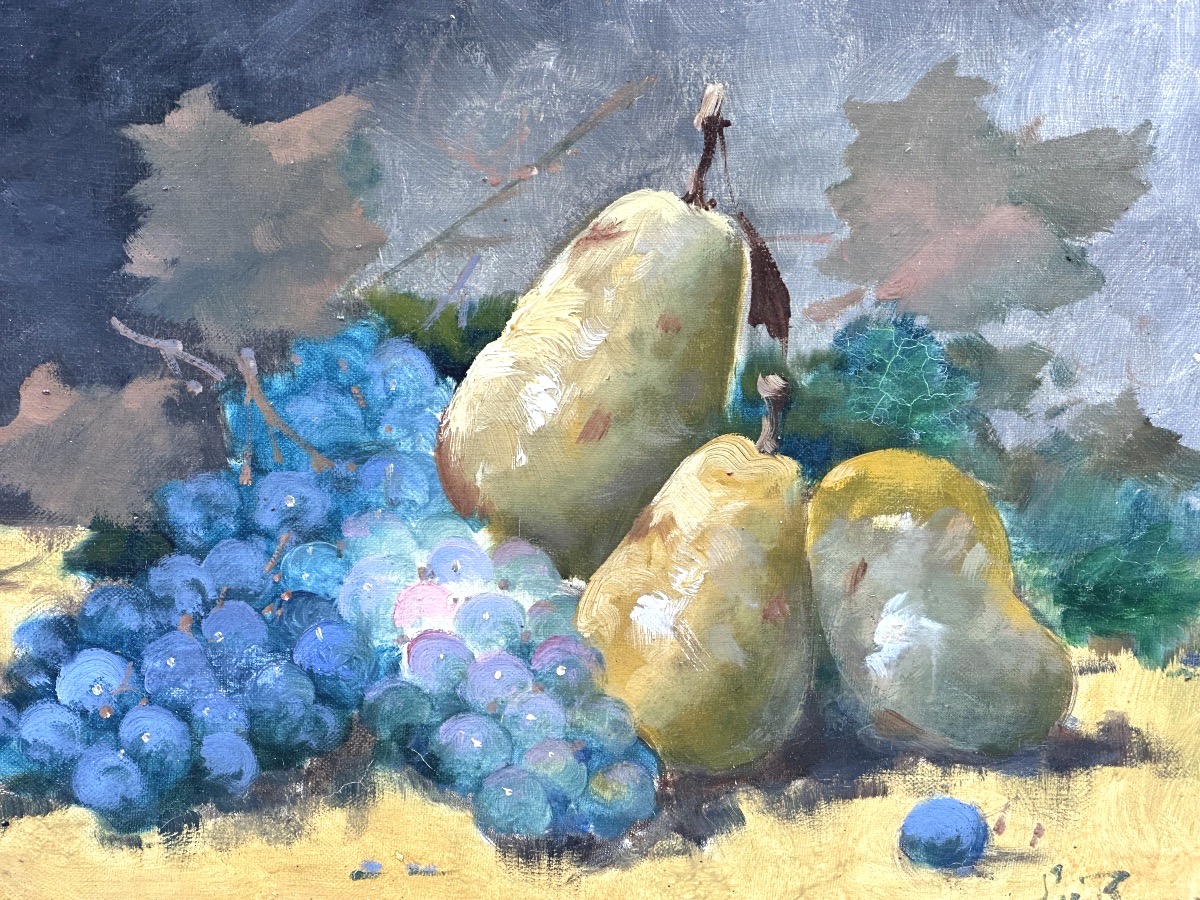 Constantin LE ROUX 1850-1909 Paire d’huiles FRUITS 19e-photo-4