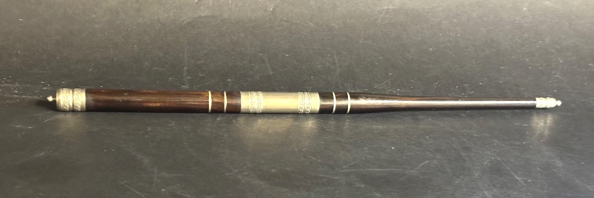 Conductor's Baton, Late 19th Century/1900. In Very Good Condition. Ebony And Silver-plated Metal.-photo-2