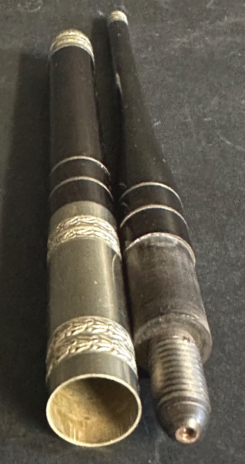Conductor's Baton, Late 19th Century/1900. In Very Good Condition. Ebony And Silver-plated Metal.-photo-1