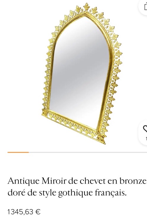 Rare Pair Of Gothic-style Gilded Bronze Mirrors, Circa 1900-photo-5