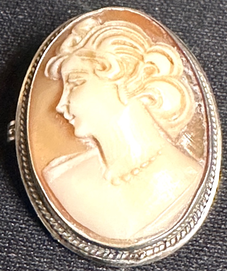 Silver-set Cameo Pendant And Brooch With Hallmark