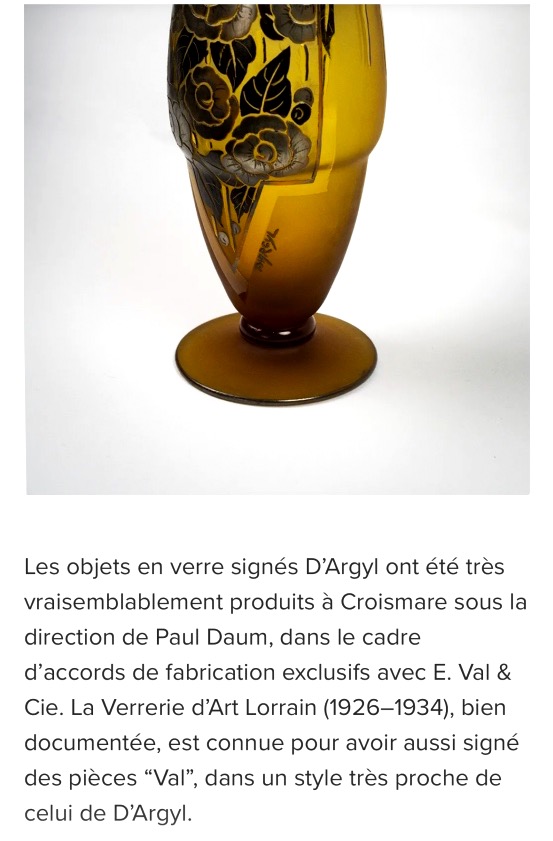 D’argyl Art Deco Vase In Enameled Glass And Silver-plated Bronze, 1930, Signed-photo-6