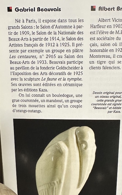 Gabriel BEAUVAIS rare paire de craquelés CHATS Édition KAZA Art Deco 1930 signés-photo-3