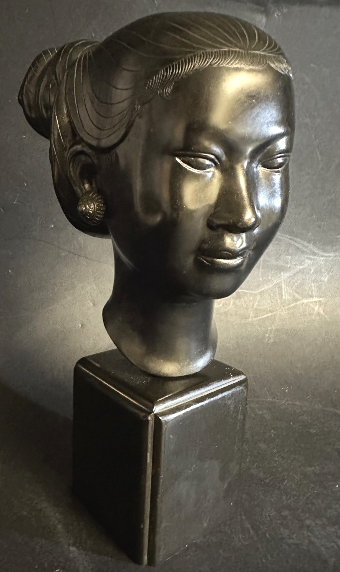 Nguyen Than Le 1919–2006 Vietnam Bronze Bust Signed Young Woman Laos Bien Hoa