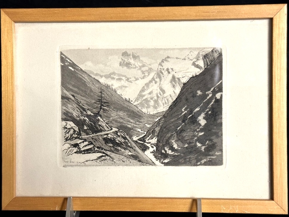 Joanny Drevet 1889–1969 Mont Viso 1929 Alps Etching In Very Good Condition /1