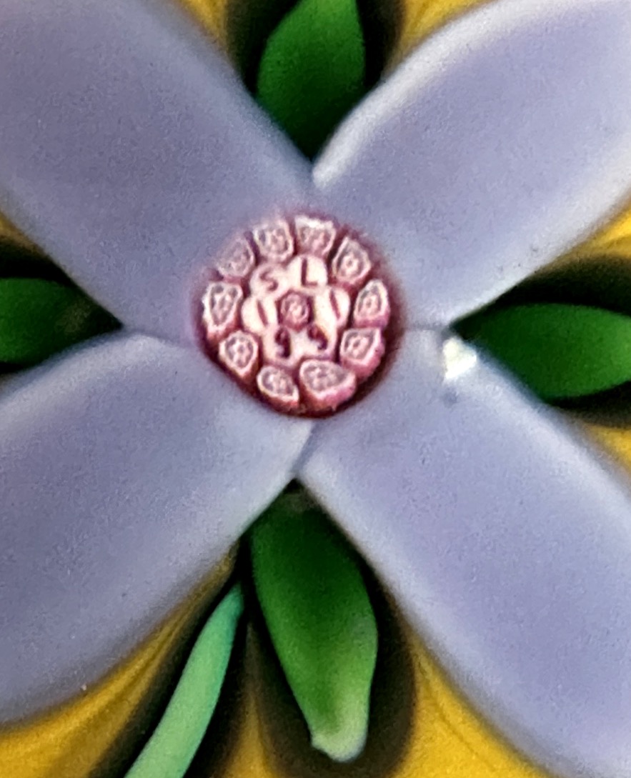 Saint Louis Signed Dated Sulfur-colored Crystal Paperweight In Its Millefiori Case /1-photo-4