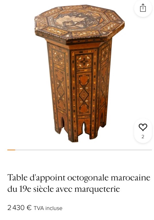 Syria: Late 19th-century/early 20th-century Marquetry Side Table And Syrian Stool-photo-5