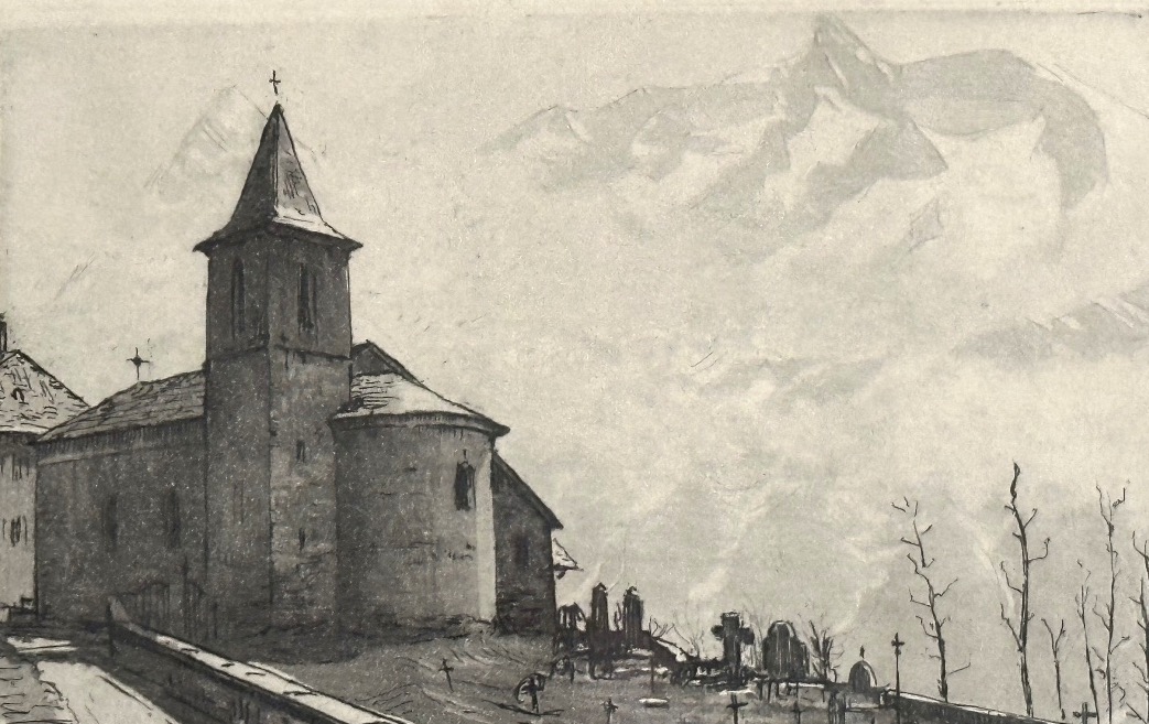 Joanny Drevet 1889–1969 Saint-christophe-en-oisans, Veneon, Etching, Alps, Mountains /3-photo-4