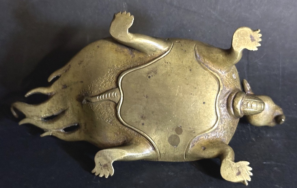 CHINE XIXe Bronze tortue dragon Symbole de longévité prospérité et sagesse Asie -photo-4