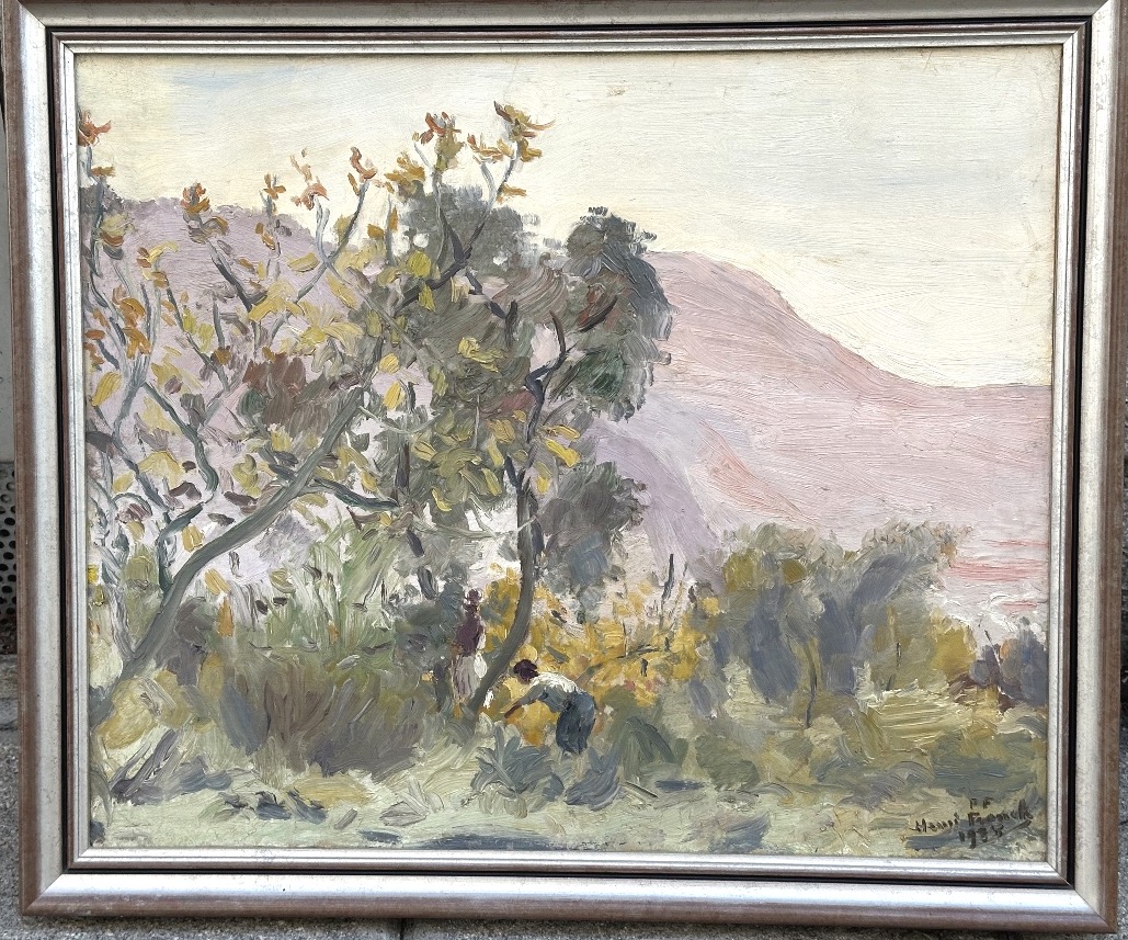 François Henri Flandrin Known As Franck Large Oil Painting, 1925, Nice, Rimiez /2, Grenoble