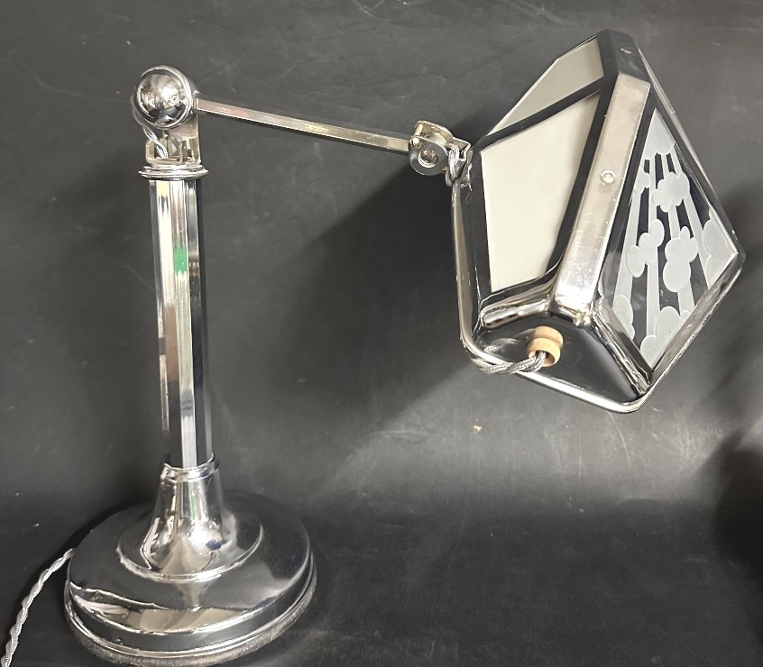Grande lampe PIROUETT art déco Verres nuages 1930 -photo-3
