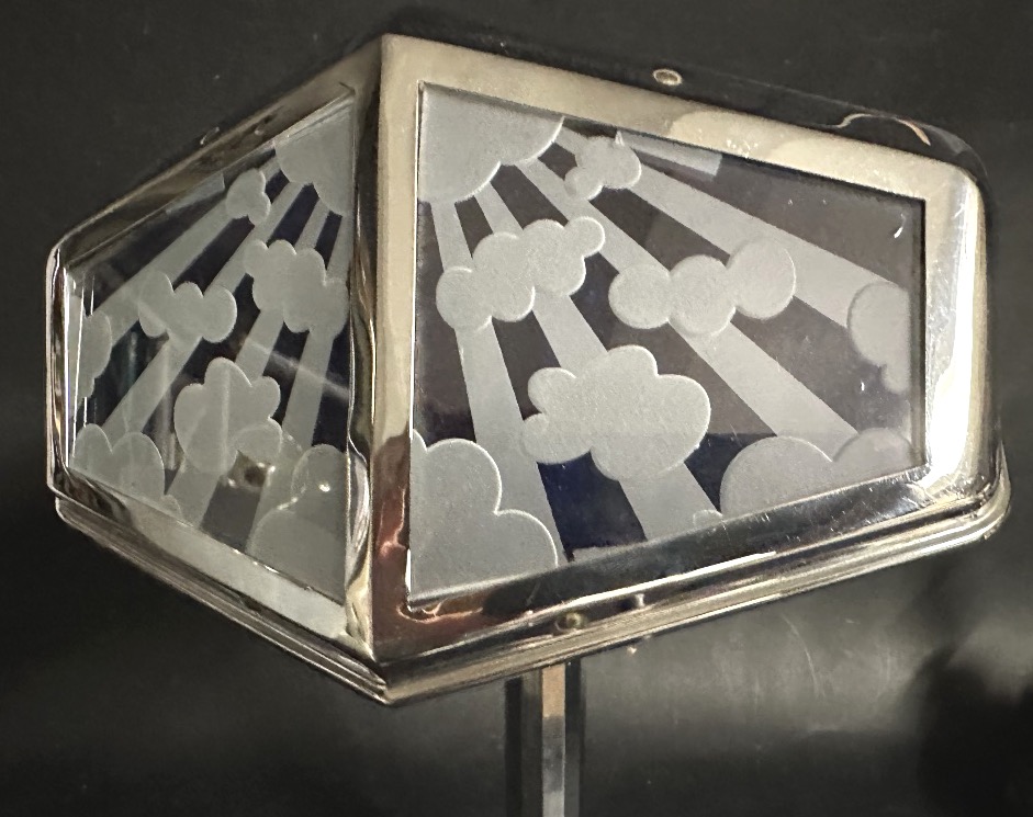Grande lampe PIROUETT art déco Verres nuages 1930 -photo-4