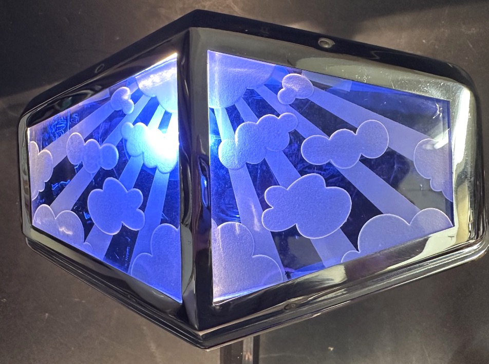 Grande lampe PIROUETT art déco Verres nuages 1930 