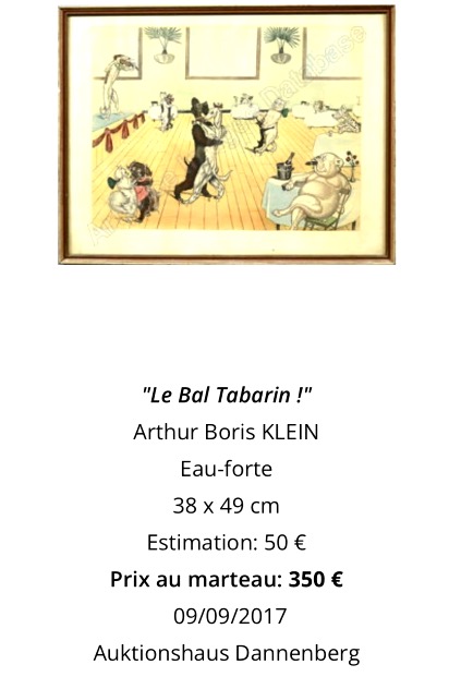 Boris O’Klein 1893-1985 Aquatinte LE BAL TABARIN Chiens Ch. Ducher Paris danse canine-photo-4