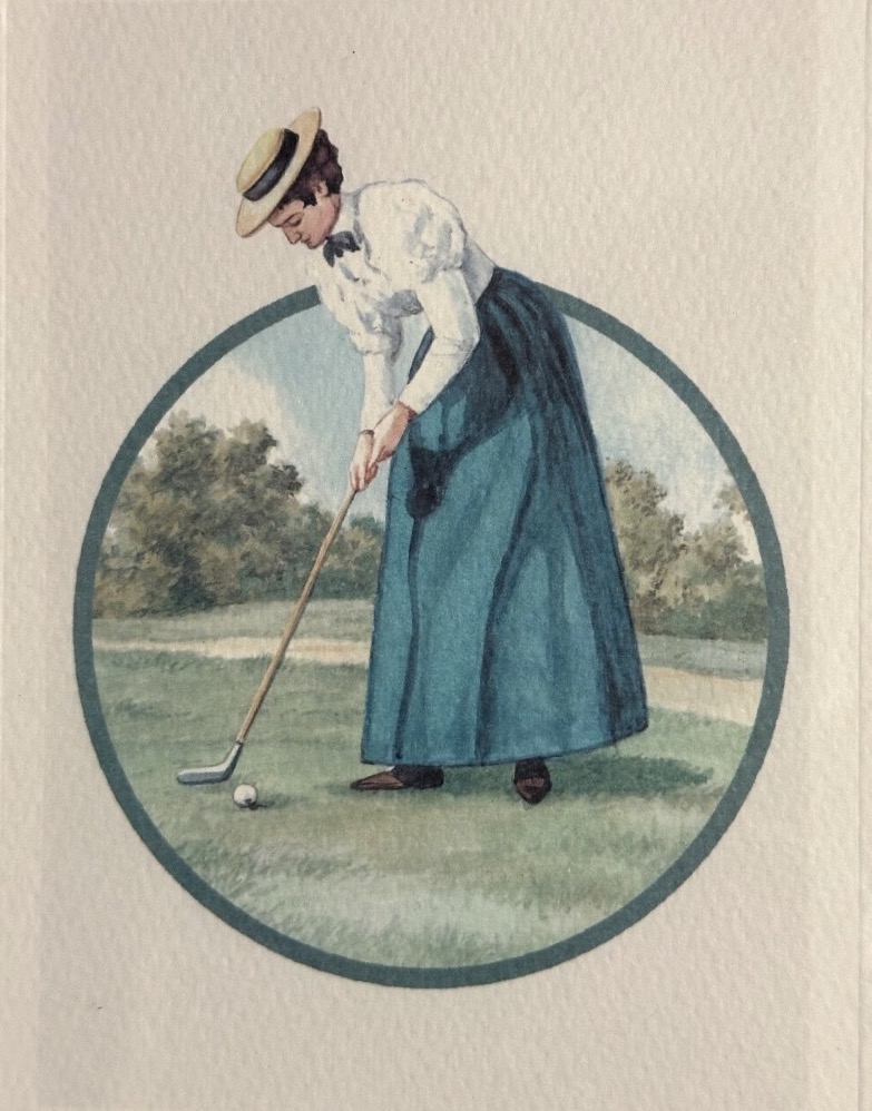 Golf: Set Of 4 Vintage Framed Color Lithographs Of A Golfer -photo-4