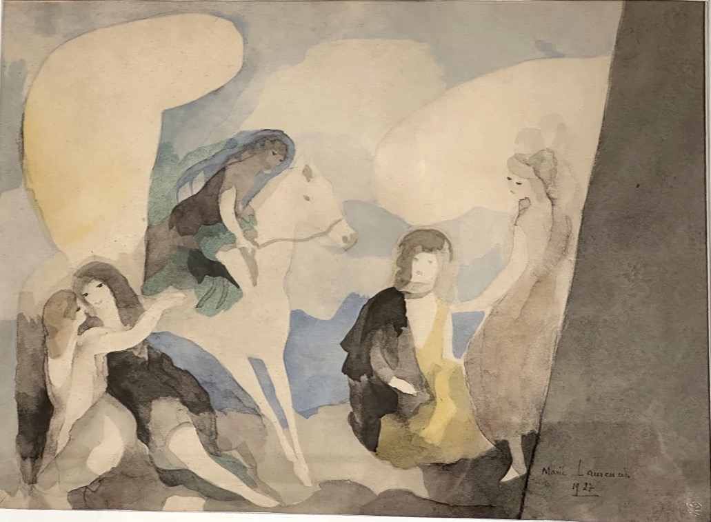Marie LAURENCIN 1883-1956 d’après 5 jeunes femmes dont une cavalière Épreuve collotype couleur-photo-2