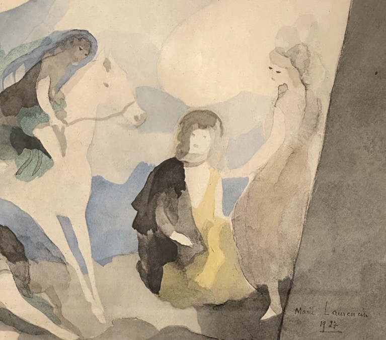 Marie LAURENCIN 1883-1956 d’après 5 jeunes femmes dont une cavalière Épreuve collotype couleur-photo-3
