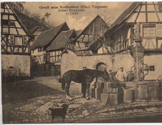 Spindler Large Alsatian Marquetry Piece Depicting The Alsatian Village Of Nothalten And A Horse At A Watering Trough, Signed-photo-4