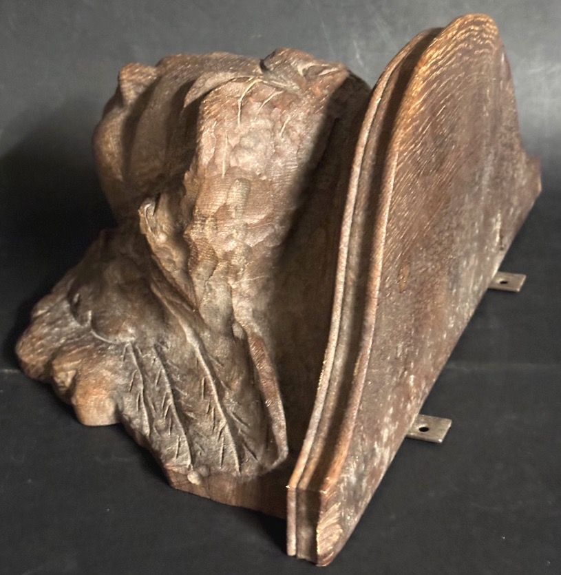 19th-century "ange" Wall Console Made Of Carved Wood, Featuring A Putto Angel, In Very Good Condition-photo-3