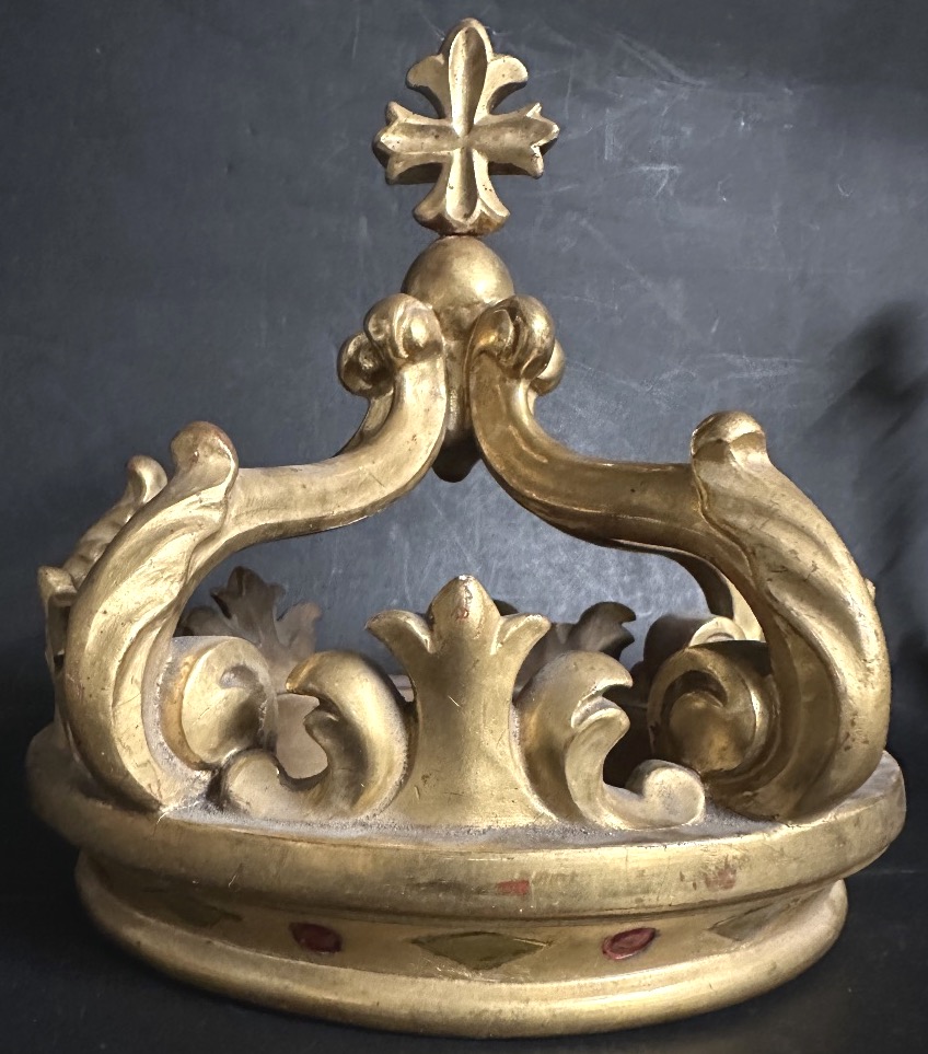 Importante couronne en bois doré 18e Ciel de lit Baldaquin-photo-1