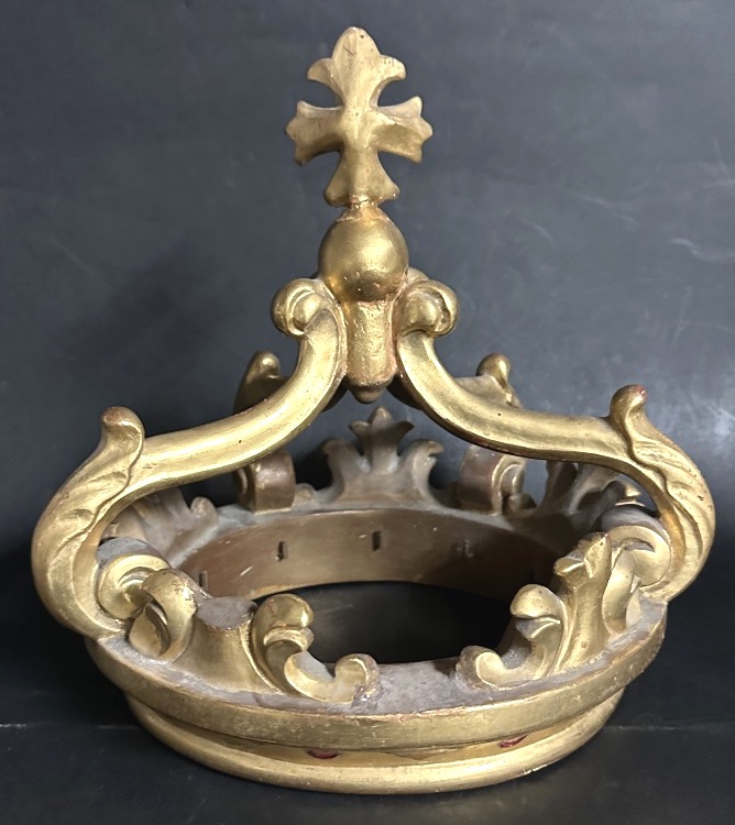 Importante couronne en bois doré 18e Ciel de lit Baldaquin-photo-2