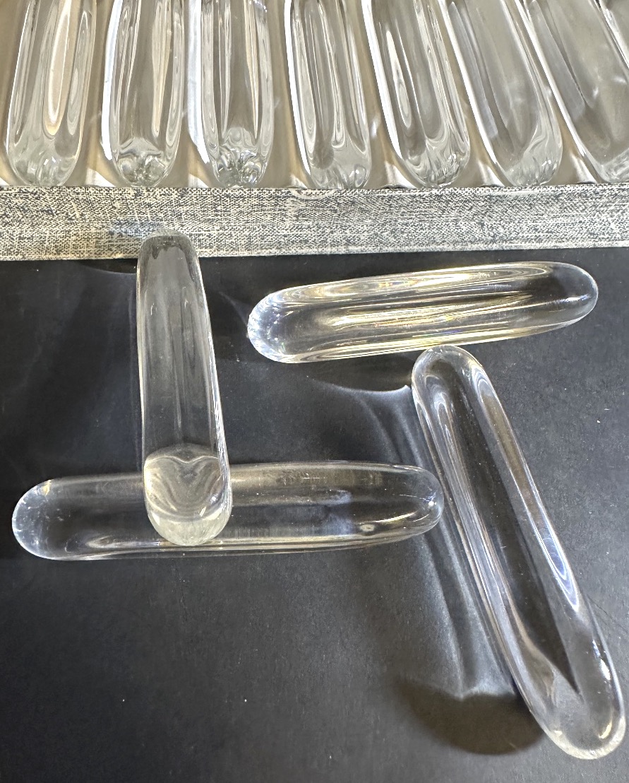 Daum Cristal France 12-piece Knife Holder Set In A Case, Signed, Circa 1960, In Very Good Condition-photo-3