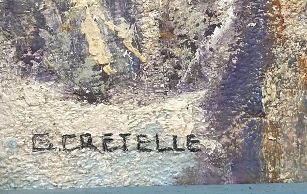 Georges Cretelle 1896–20th Century Oil On Canvas Mont Blanc Les Aiguilles Alps, Mountain-photo-2