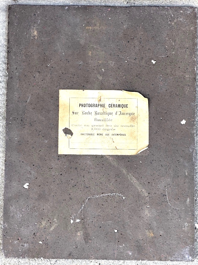 Very Rare Ceramic Photograph On Glazed Basalt Rock From Auvergne Photo-photo-2