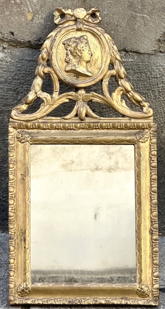 Antique 18th-century Louis XVI Mirror In Gilded Wood, 58.3 Cm -photo-3