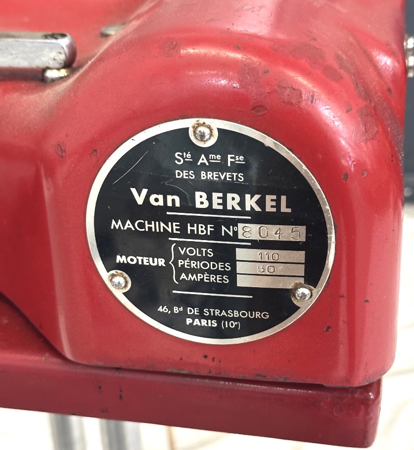 Red Berkel Ham Slicer With Stand, 1950, In Very Good Condition-photo-2