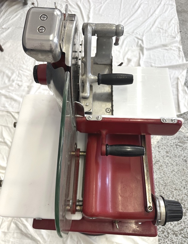 Red Berkel Ham Slicer With Stand, 1950, In Very Good Condition-photo-4