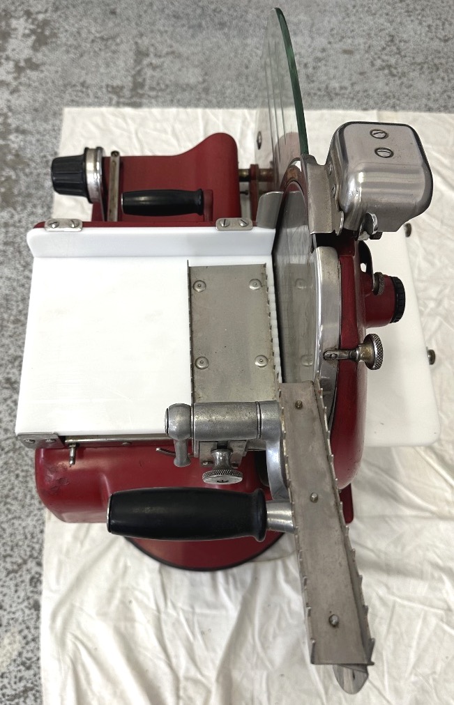 Red Berkel Ham Slicer With Stand, 1950, In Very Good Condition-photo-4