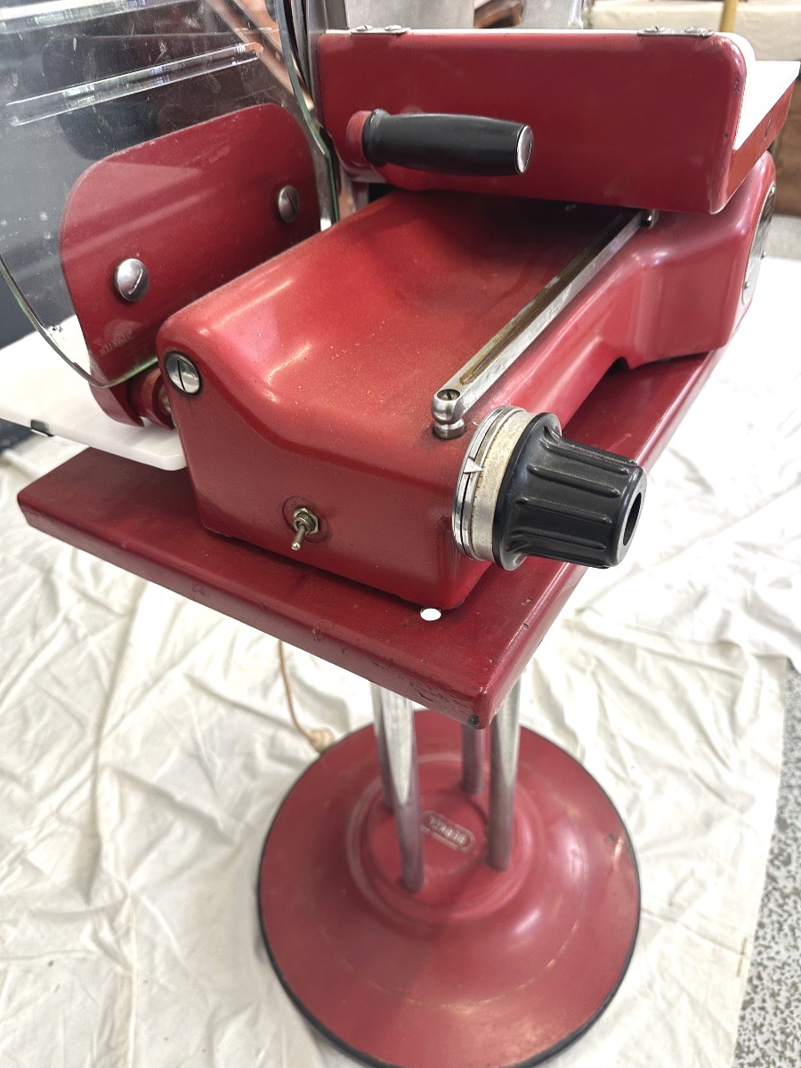 Red Berkel Ham Slicer With Stand, 1950, In Very Good Condition-photo-7