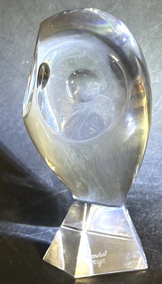 CHOUETTE Cristallerie BACCARAT et Robert RIGOT 1929-2023 cristal signé en très bon état-photo-2