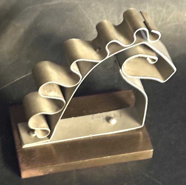 1940 Paperweight, Signed "balin?" In Brushed Aluminum, "cheval" Aluminum-photo-2