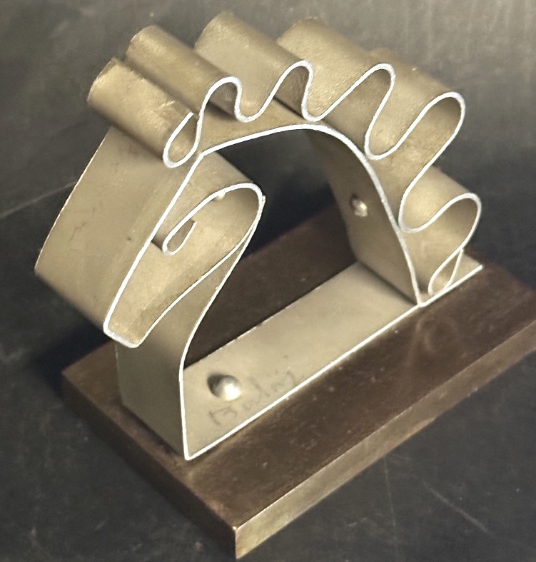 1940 Paperweight, Signed "balin?" In Brushed Aluminum, "cheval" Aluminum-photo-3