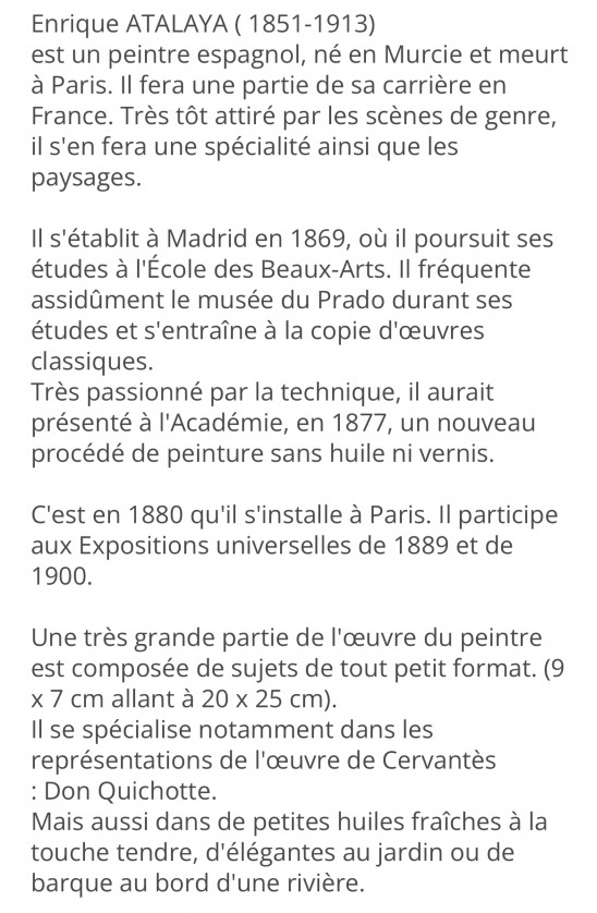 Enrique ATALAYA 1851-1913 Huile encadrée 19eMousquetaire à l’épée et forgeron Espagne -photo-4
