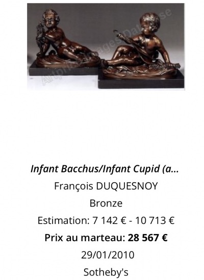 Bronze 19e cupidon endormi / angelot assoupi François DUQUESNOY dlg-photo-4