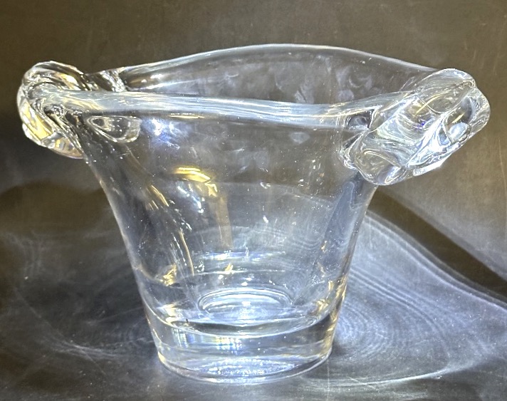 DAUM Nancy France vase à anses en cristal 1950 signé en très bon état-photo-3